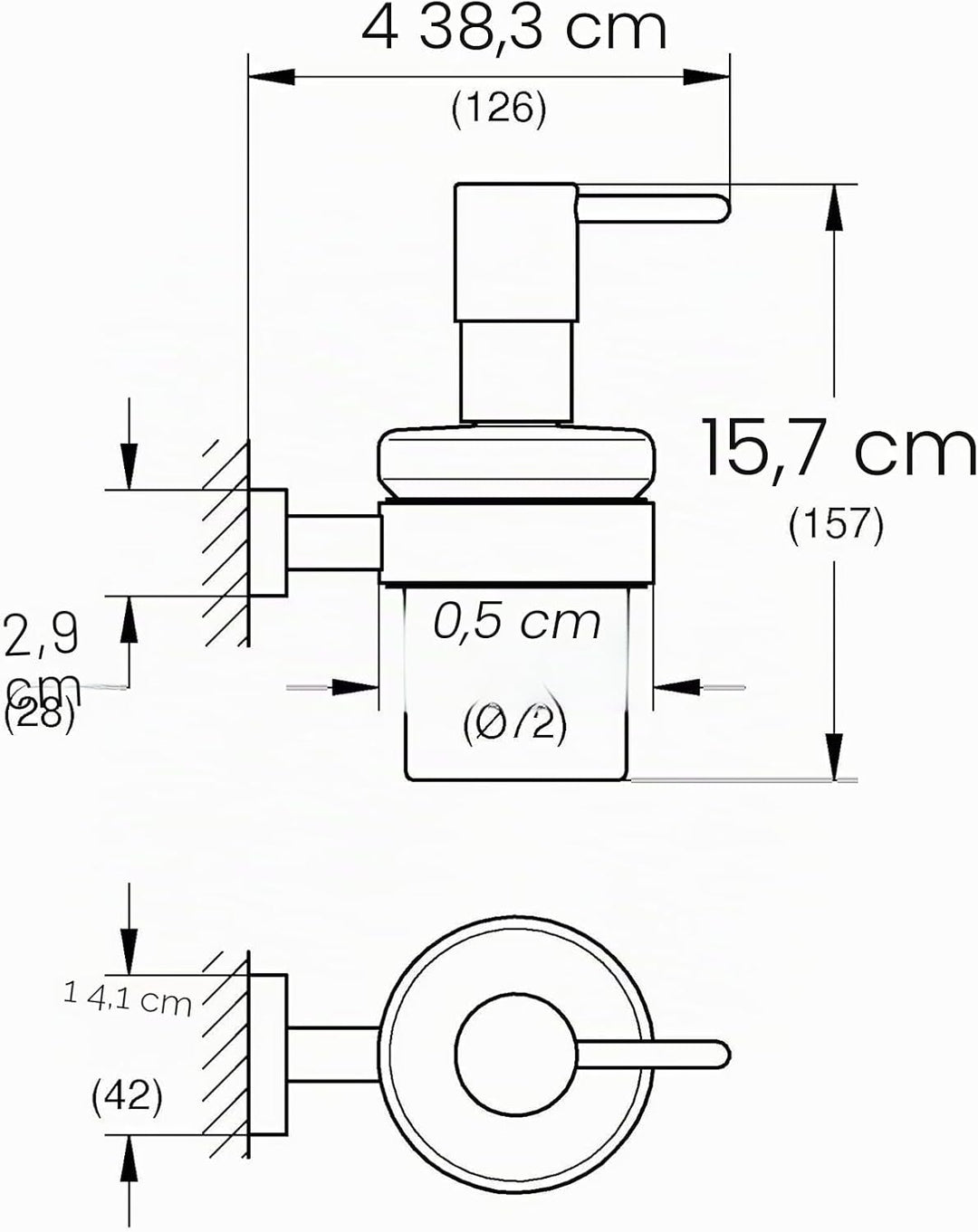 GROHE Start - Füllmenge 160 ml, Materiel: Glas/Metall, langlebig), chrom, 41188000