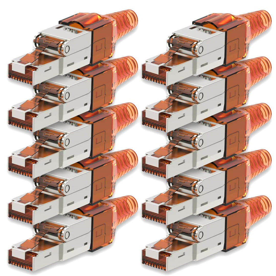 10 Stück Netzwerkstecker Cat 7 werkzeuglos CAT7 CAT7A RJ45 LAN UTP Kabel Stecker ohne Werkzeug werkz