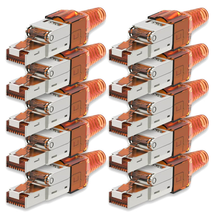 10 Stück Netzwerkstecker Cat 7 werkzeuglos CAT7 CAT7A RJ45 LAN UTP Kabel Stecker ohne Werkzeug werkz