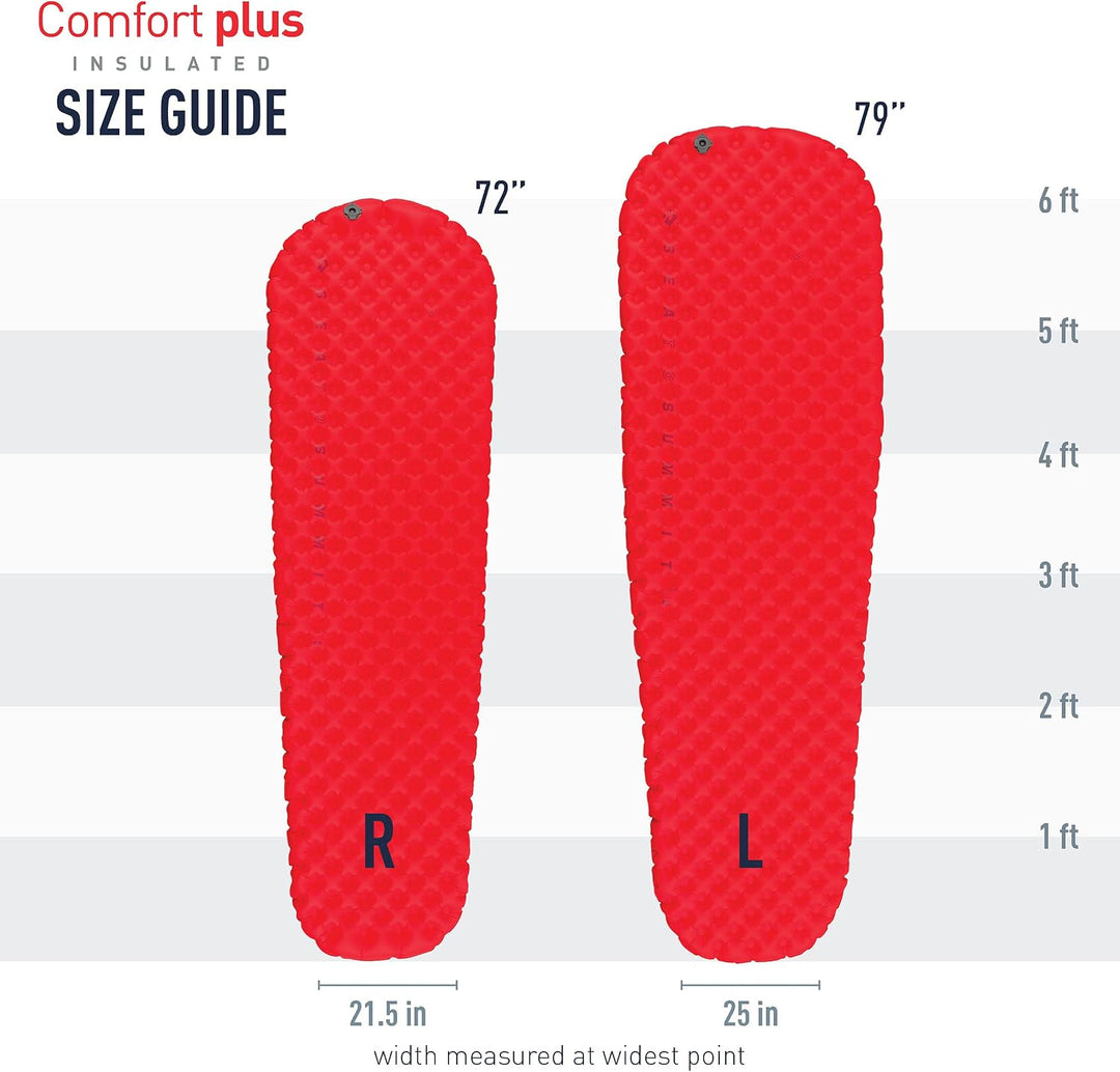 Sea to Summit Comfort Plus Insulated Air Isomatte Luftmatratze Standard-Grösse Rot, Standard-Grösse