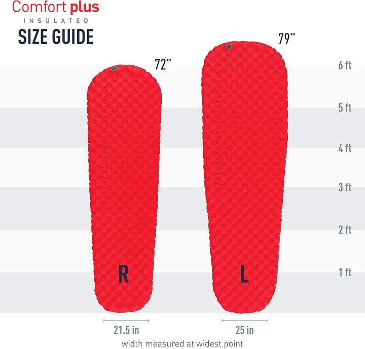 Sea to Summit Comfort Plus Insulated Air Isomatte Luftmatratze Standard-Grösse Rot, Standard-Grösse