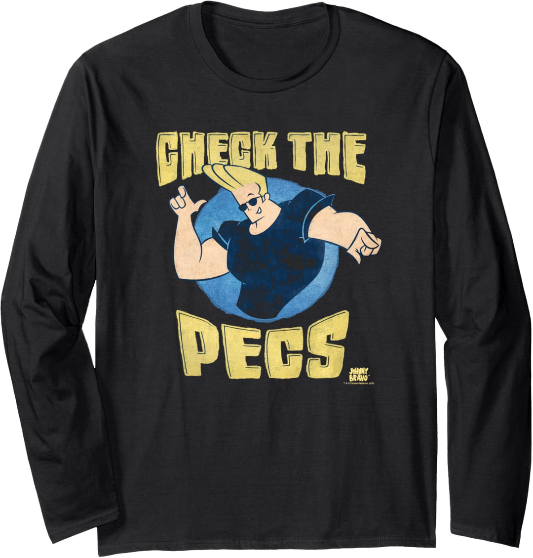 Johnny Bravo Check the Pecs Langarmshirt
