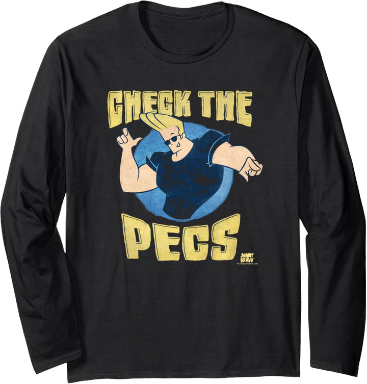 Johnny Bravo Check the Pecs Langarmshirt