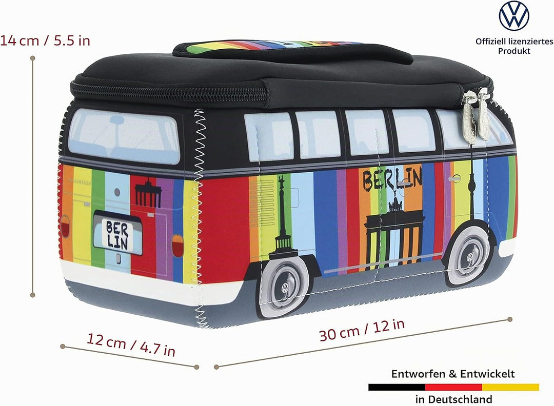 BRISA VW Collection - T1 Bulli Bus Kulturbeutel Kosmetiktasche | Volkswagen Universaltasche Waschbeu