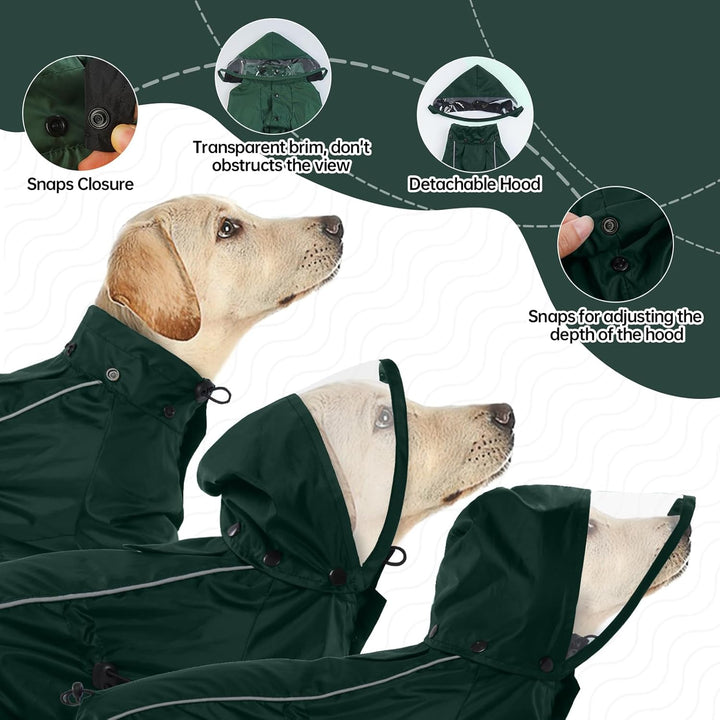 Wasserdichter Hundemantel, Regenschutz Hund Regenjacke Hunderegenmantel Einstellbare wasserdichte Ha