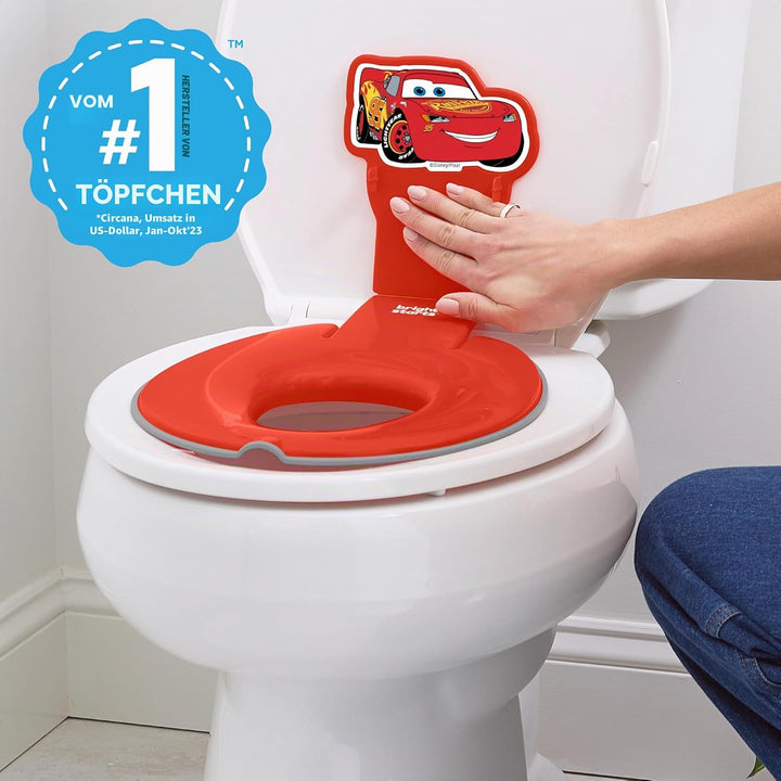 Disney Baby Cars Lightning McQueen Flip & Sit Töpfchensitz für Kleinkinder, Sicherer Toilettenaufsat