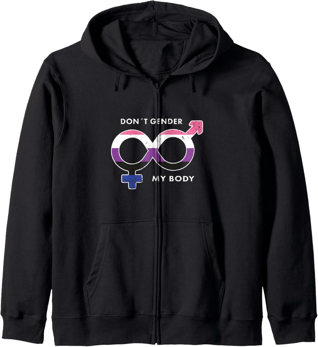 Genderfluid Flagge Design gegen Geschlechterrollen Kapuzenjacke