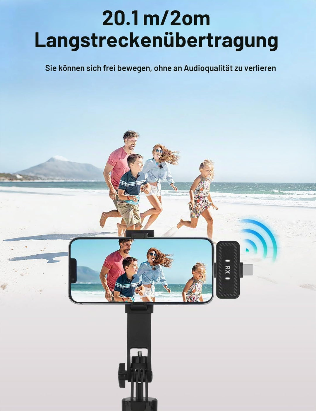 Mini kabelloses Ansteck mikrofon für iPhone, iPad, Android Handy –Geräuschunterdrückung, Plug &amp; Play