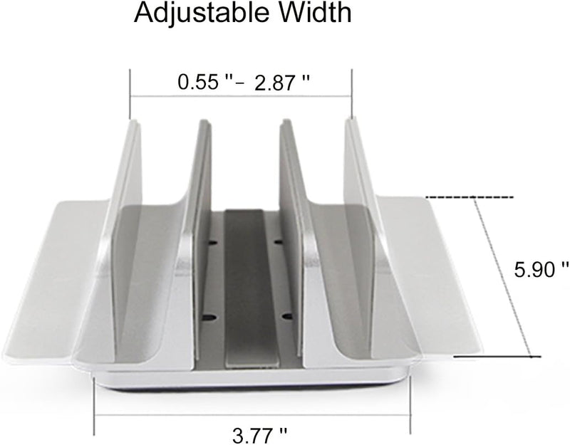 MOSISO Vertikaler Laptop Notebook Ständer Halter, Einstellbar Aluminium Legierungs EIN Steckplatz Sc