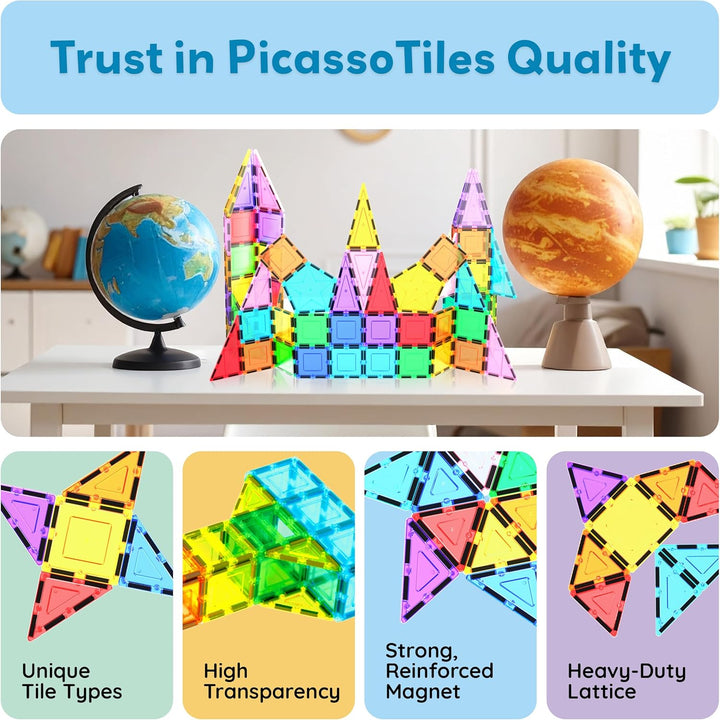 PicassoTiles 32 Stück Magnetisch Building Block Rocket Booster Thema Set Magnet Konstruktion Spielze