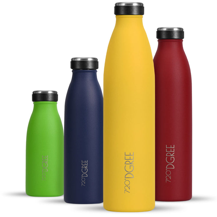 720°DGREE Edelstahl Trinkflasche “milkyBottle” - 1L - BPA-Frei, Auslaufsicher, Kohlensäure geeignet