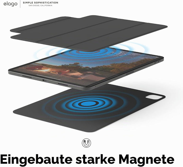 elago Magnetisches Folio Hülle Kompatibel mit iPad Pro 11" 6., 5., 4. Generation - Rückwand kann an
