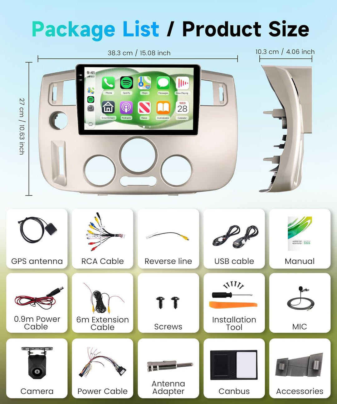Rimoody 4G+64G Android Autoradio für Renault Scenic II 2003-2009 Wireless Carplay Android Auto, 9 Zo