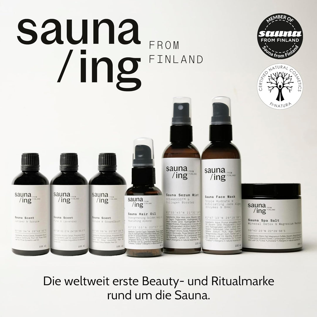 Sauna Haaröl Golden Kelp & Mandel – Pflegendes Haaröl für Sauna & tägliche Haarpflege – Vegan & sili