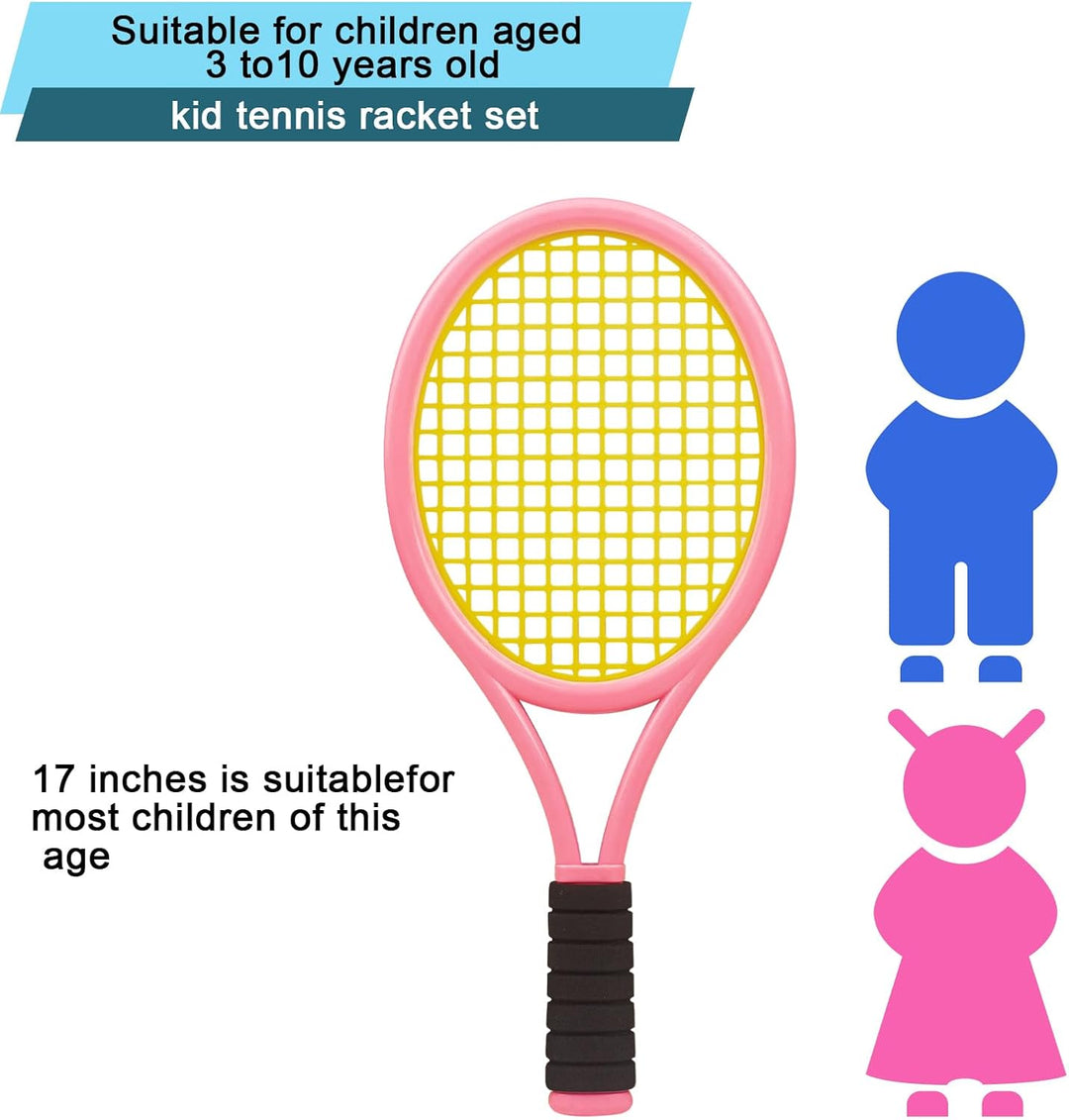 Kinder Tennisschläger Set mit Tasche – 2-in-1 Tennisschläger & Badmintonschläger, 4 Schaumbälle + 6