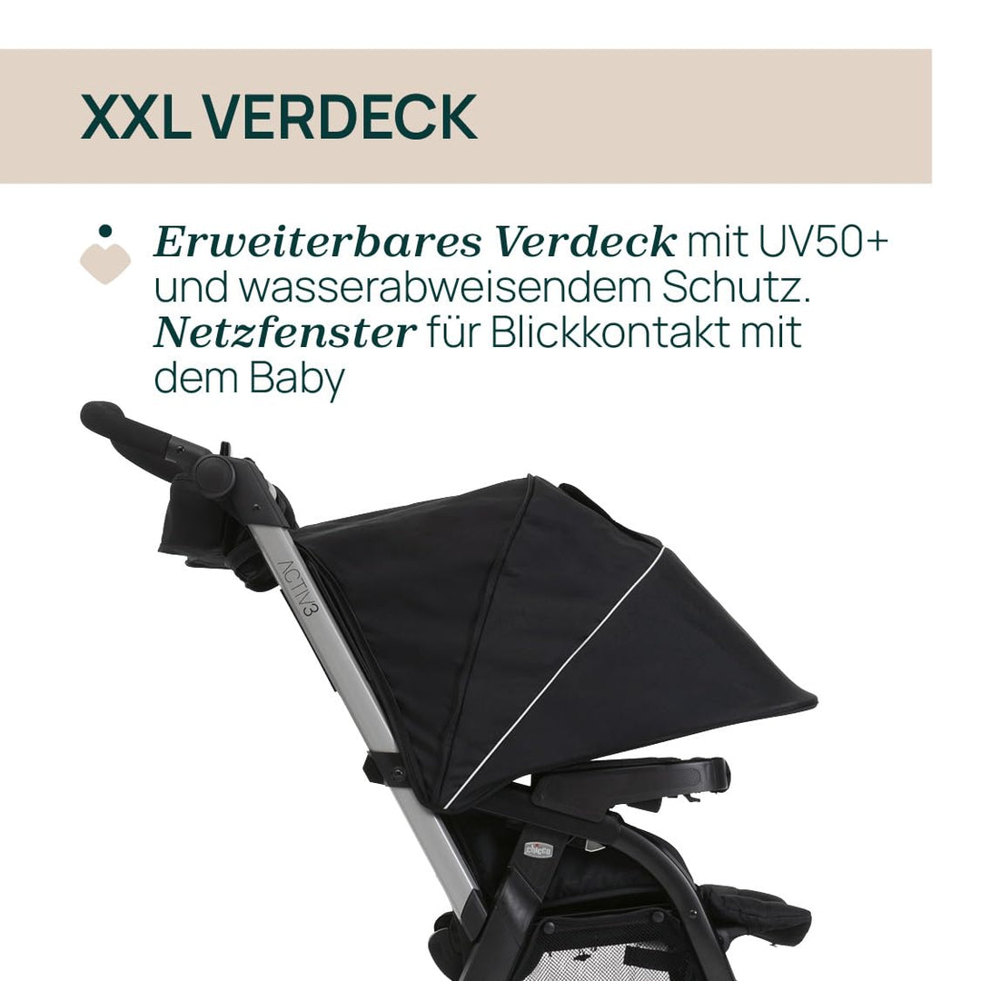 Chicco Activ3 Kinderwagen mit 3 Rädern, funktional und leicht zu steuern auf allen Untergründen, bre