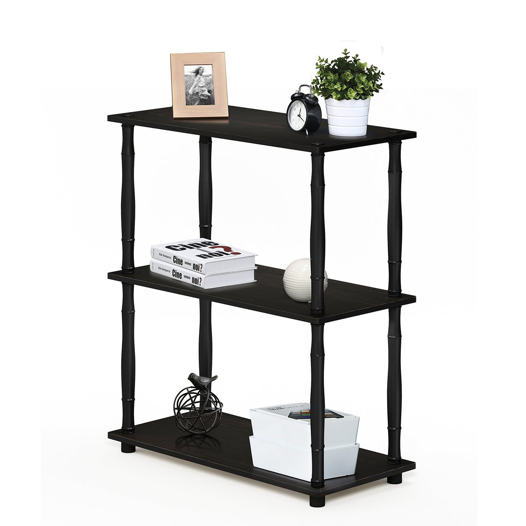 Furinno kompaktes Mehrzweck-Regal mit 3 Ebenen, holz, Espresso/Schwarz, 29.46 x 59.94 x 75.18 cm Esp