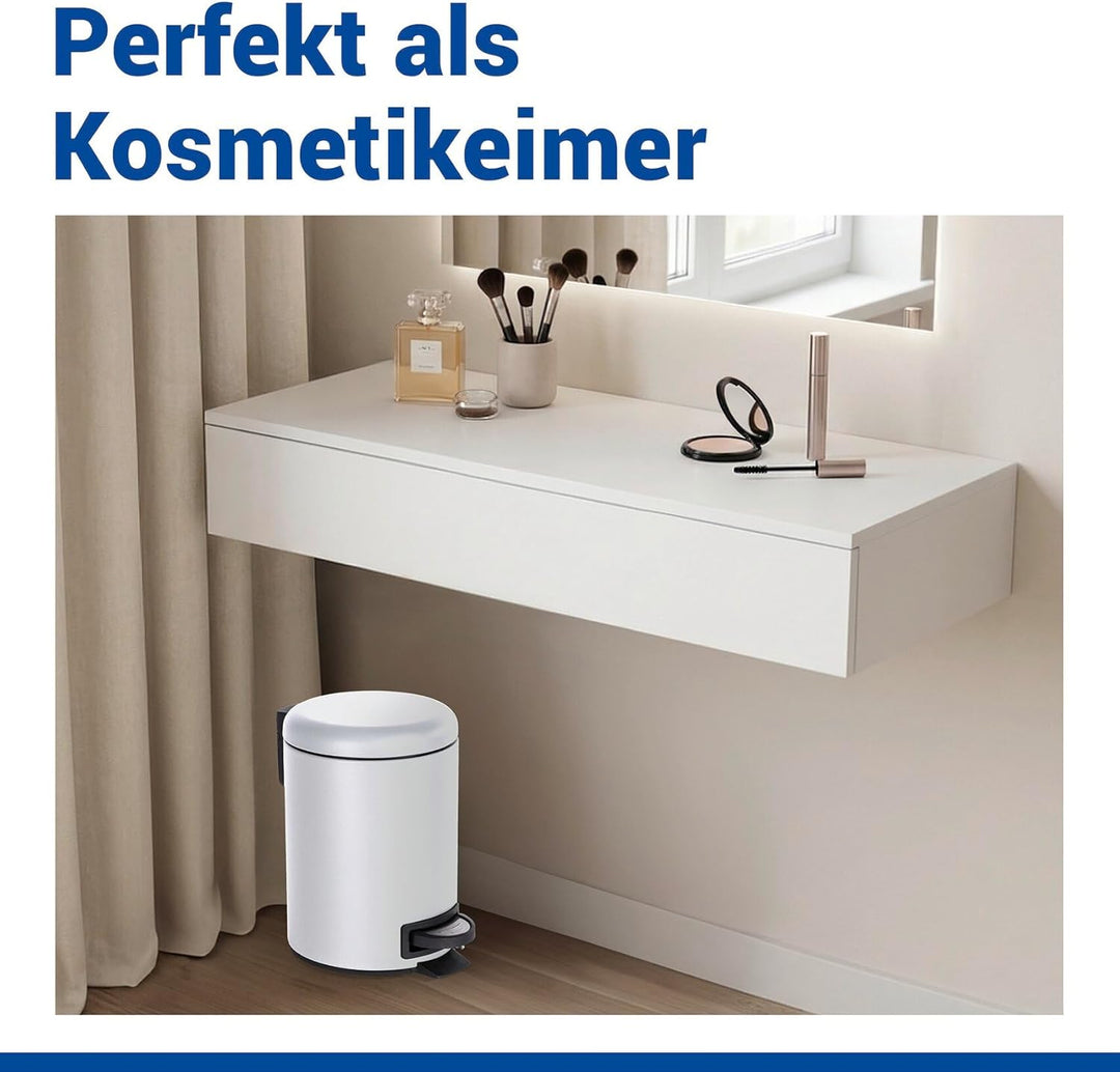 WENKO Treteimer Mod. Leman, 5 Liter, mit herausnehmbarem Einsatz, aus lackiertem Stahl, 21 x 24 x 28