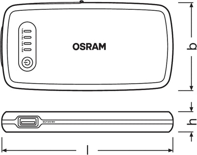 OSRAM BATTERYstart 200, KFZ Starthilfe, Lithium Batteriestarter 500A 12V für Motorrad & PKW mit Powe