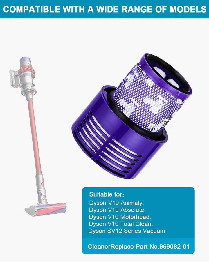 4 Stück Filter for Dyson V10 SV12, Waschbarer Ersatz Filter für Dyson Staubsauger V10 SV12 mit 2 Rei