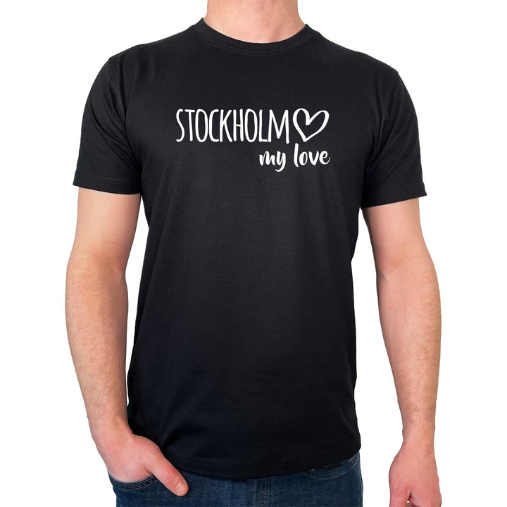 Herren T-Shirt Stockholm My Love Geschenk Oberteil Grösse S-3XL Bio Baumwolle Fairtrade Stockholm Ge