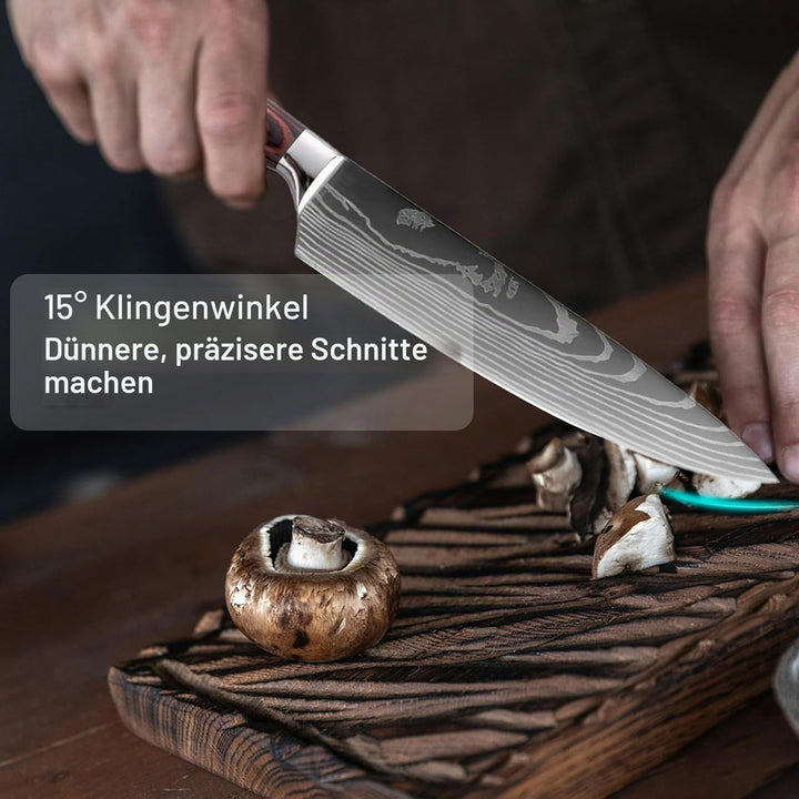 Messerset 5-tlg, Küchenmesser Set aus Hochwertigem Edelstahl, Premium Küchenmesserset Ergonomischem