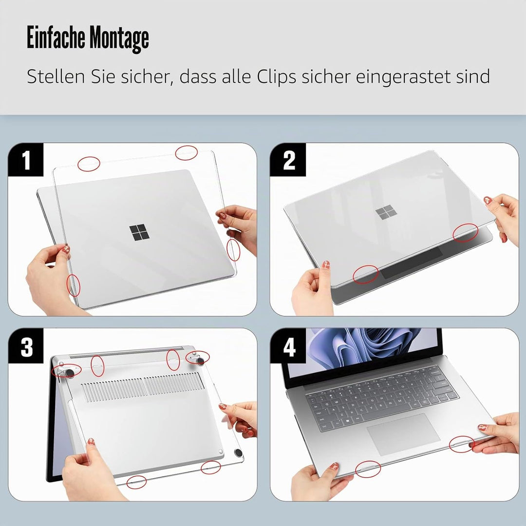 Fintie Hülle Kompatibel mit 15 Zoll Microsoft Surface Laptop 5/4/3 mit Metall-Tastatur (Modelle 1872