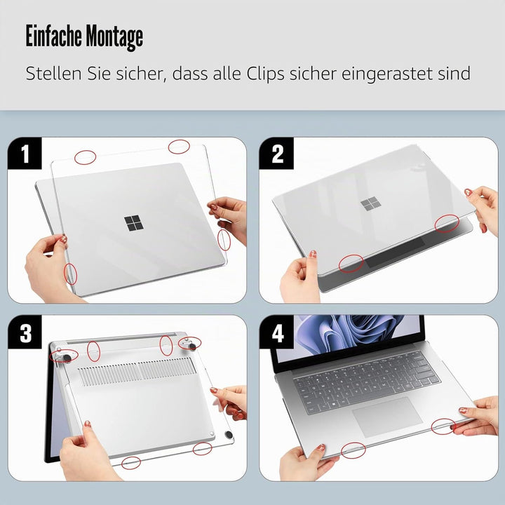 Fintie Hülle Kompatibel mit 15 Zoll Microsoft Surface Laptop 5/4/3 mit Metall-Tastatur (Modelle 1872
