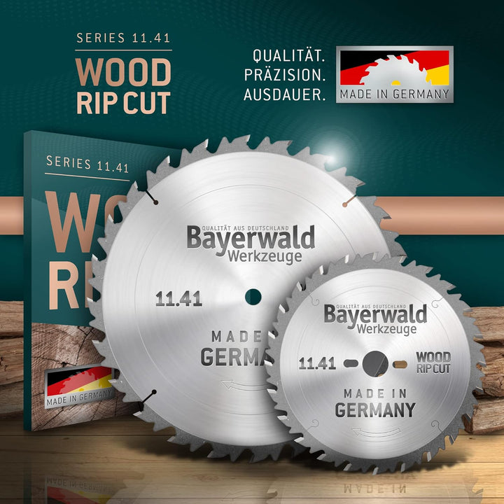 Bayerwald - HM Kreissägeblatt - Ø 200 mm x 2,8 mm x 30 mm | Langschnitt Flachzahn (12 Zähne) | präzi