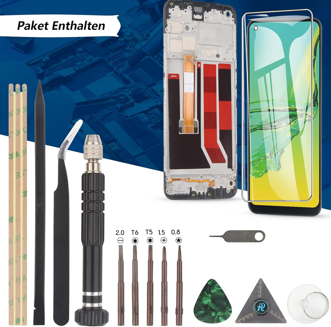 RongZy Display für Oppo A53/A53s/A32/A33 LCD Bildschirmersatz Digitizer Touchscreen Montiert Ersatz