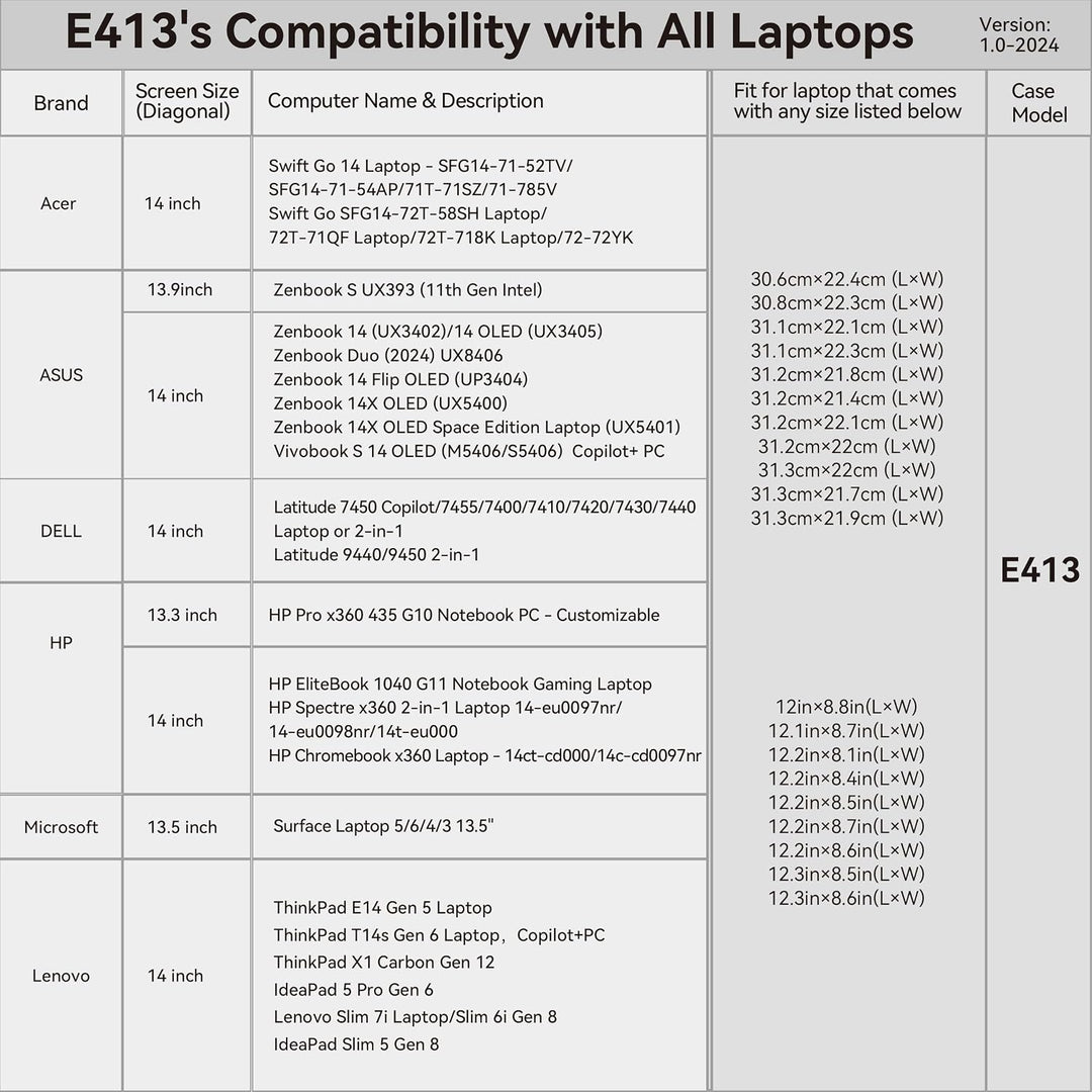 Smatree 13,5 Zoll Anti-Shock Laptop Tasche für Männer und Frauen wasserdichte Schutzhülle zugeschnit