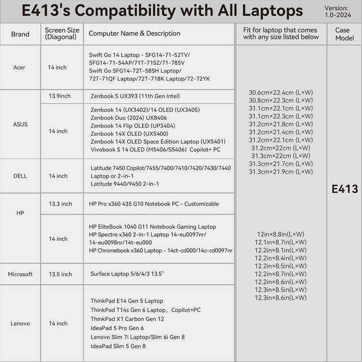 Smatree 13,5 Zoll Anti-Shock Laptop Tasche für Männer und Frauen wasserdichte Schutzhülle zugeschnit