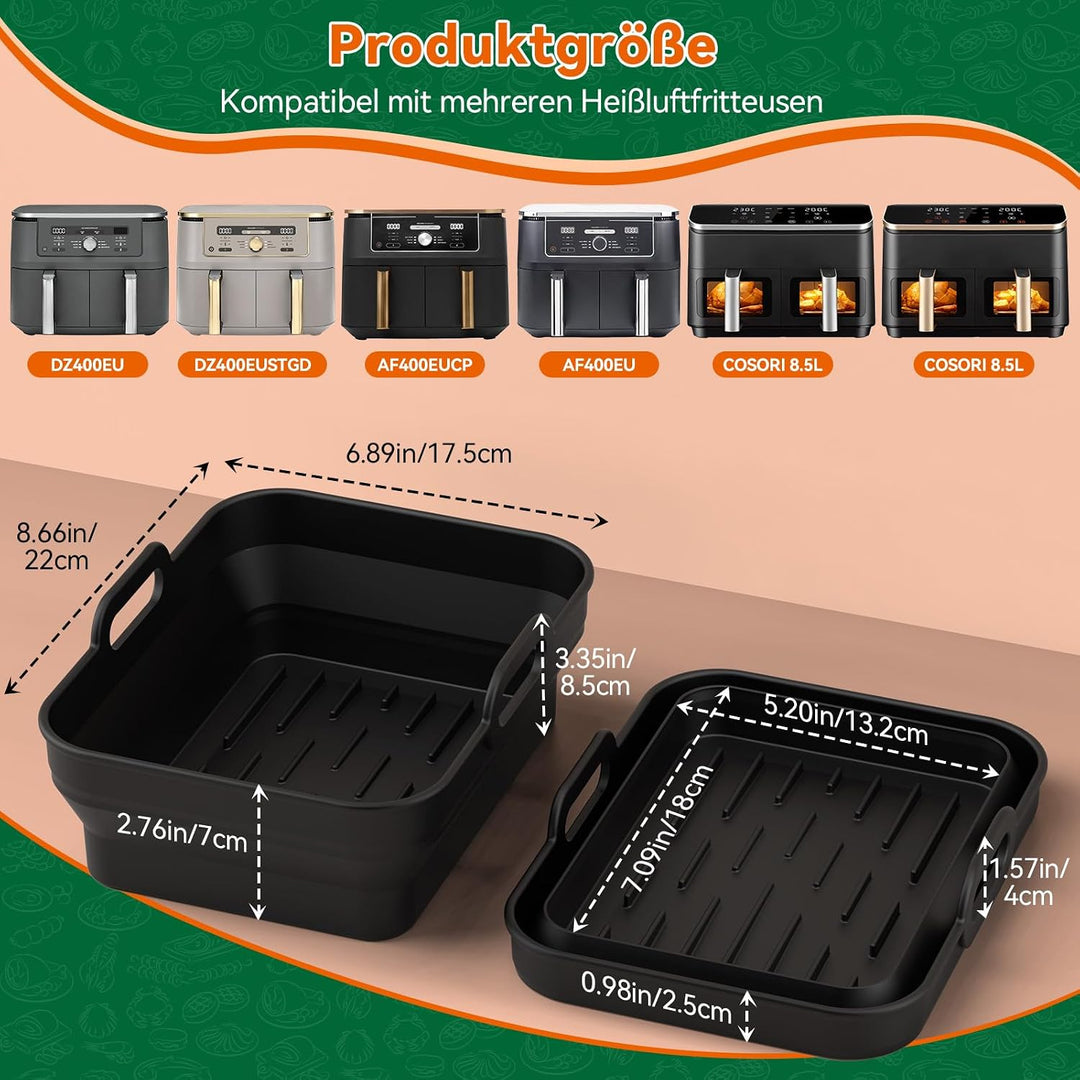 27 Artikel Heissluftfritteuse Zubehör für Ninja 9.5L Air Fryer DZ400EU, DZ400EUSTGD/AF400EU, AF400EU
