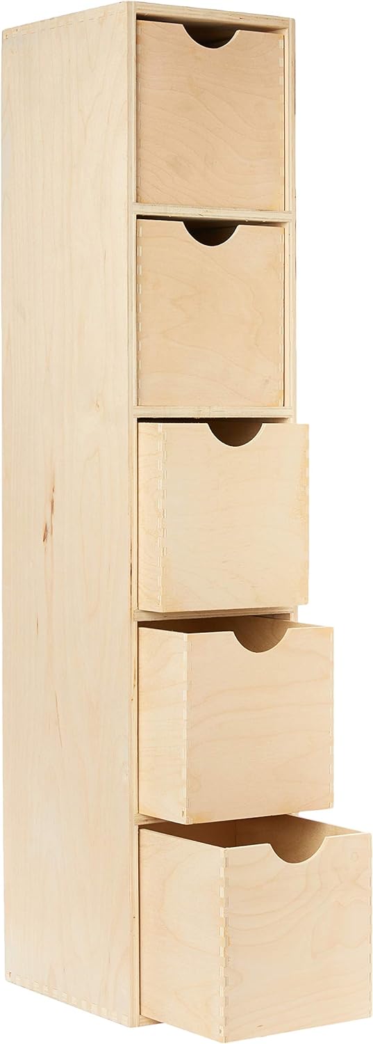 Zeller 13195 Schubladenelement, 5-er, Birke, ca. 21 x 18 x 86 cm Braun 21 x 18 x 86,5 cm, 21 x 18 x