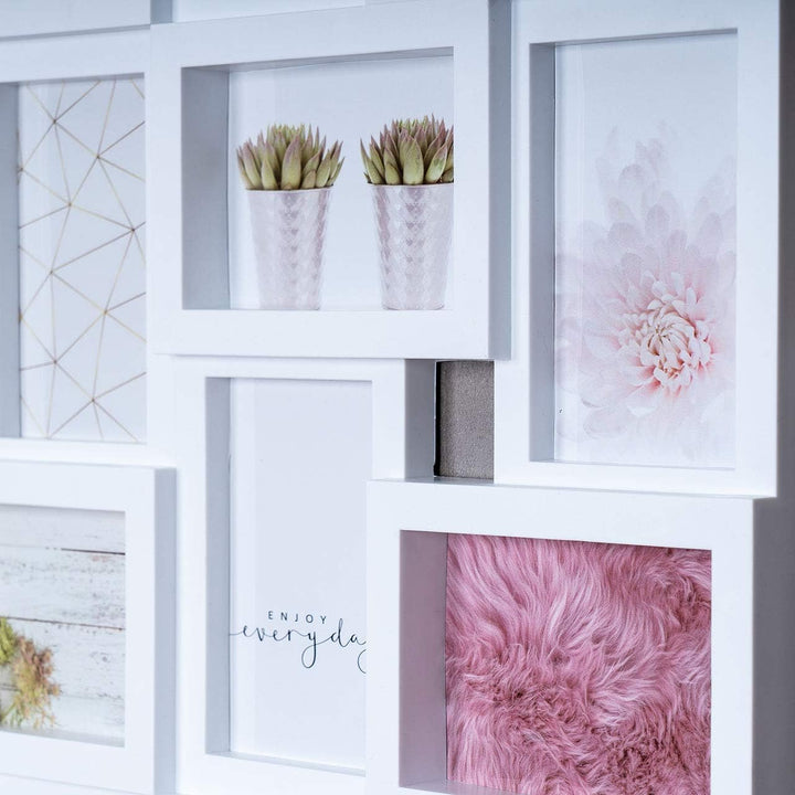 levandeo XXL Bilderrahmen Weiss für 24 Fotos 10x15 cm - trendige Fotogalerie Fotocollage Fotorahmen