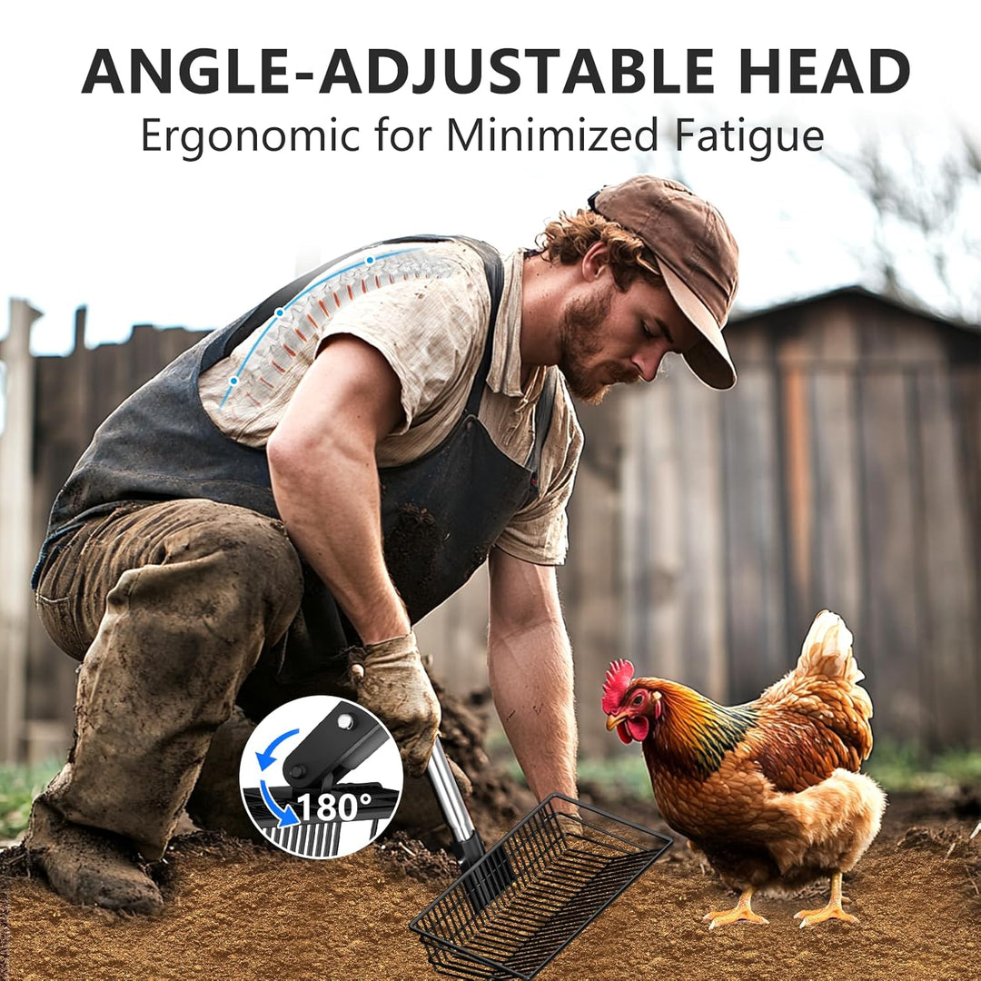 Hühnerkotschaufel, Chicken Poop Scooper, Einstellbare Hühnerschaufel für die Reinigung, Hühnerstall