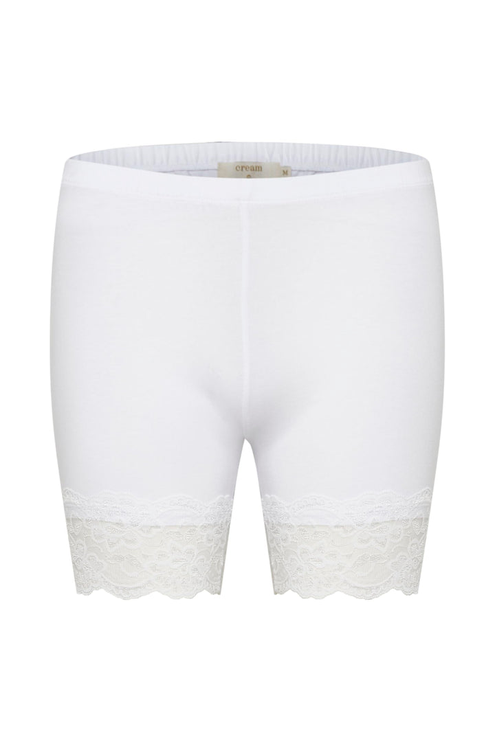 Cream Shorts Matilda Damen Shorts mit Spitze Kurz Leggings Unter Rock Hosen Unterhose, Optical White