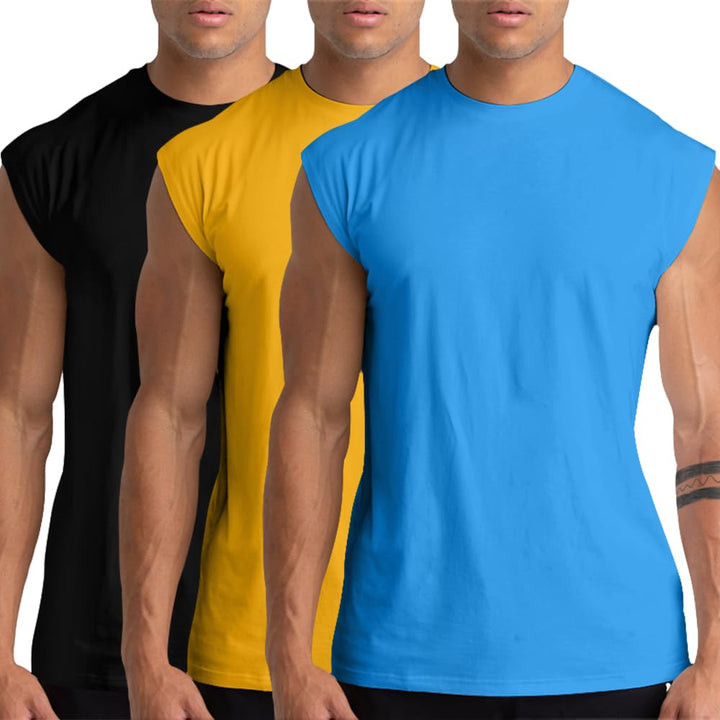 1, 3 or 5er Pack Mens Cotton Gym Tank Tops Workout ärmellose Shirts Athletic Muscle Tank Training Bo