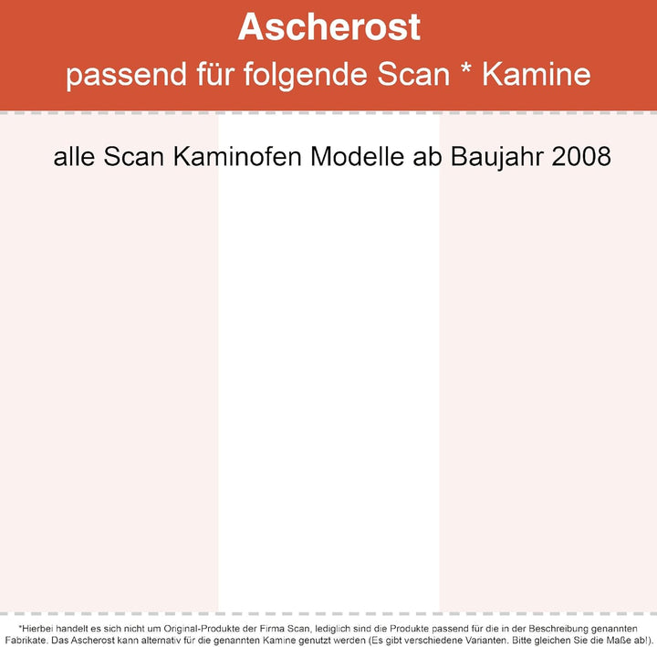 Feuerfest 123 - Kaminrost - Passend für Scan Kaminofen mit Modellübersicht - Ascherost aus massivem