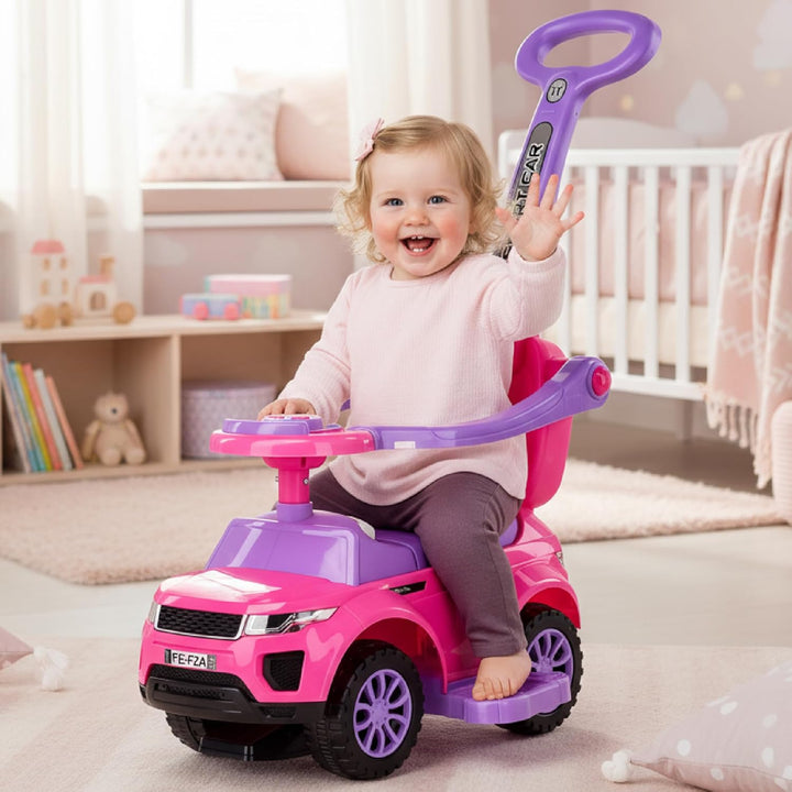 4in1 Kinderauto Rutschauto ab 2 Jahre und Schiebeauto mit Hupe und Musik, Rutschauto mit Stauraum un