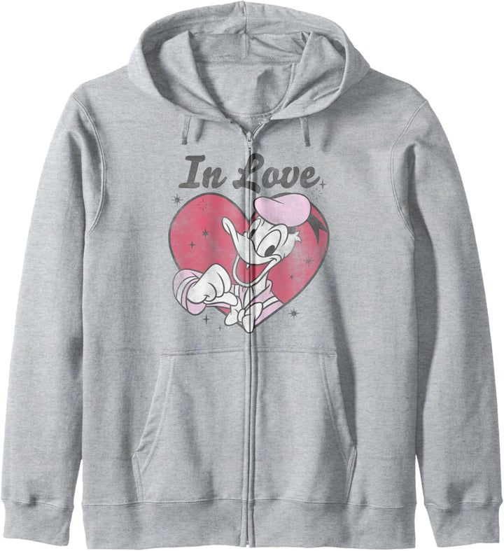 Disney Mickey & Friends Valentinstag Donald Love Vintage Kapuzenjacke