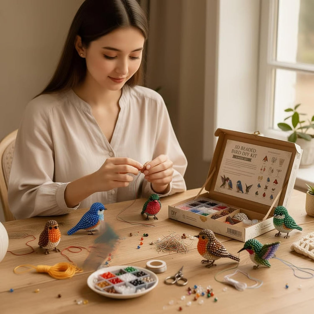 2026 Kleines 3D-Perltier-DIY-Set – Niedliches Vogel- & Tierperlen-Bastelset, handgemachtes Perlenkun