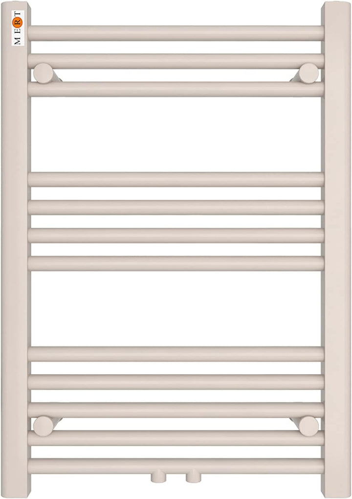 Badheizkörper Handtuchheizkörper mit Mittelanschluss weiss gerade 500x700 mm Stahl 50x70, Stahl 50x7