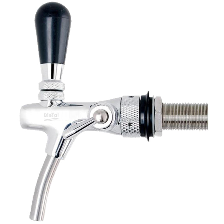 BieTal® Kompensatorhahn Schankhahn Zapfhahn Einstellbarer Bierhahn mit Schaumtaste - verchromt - 55m