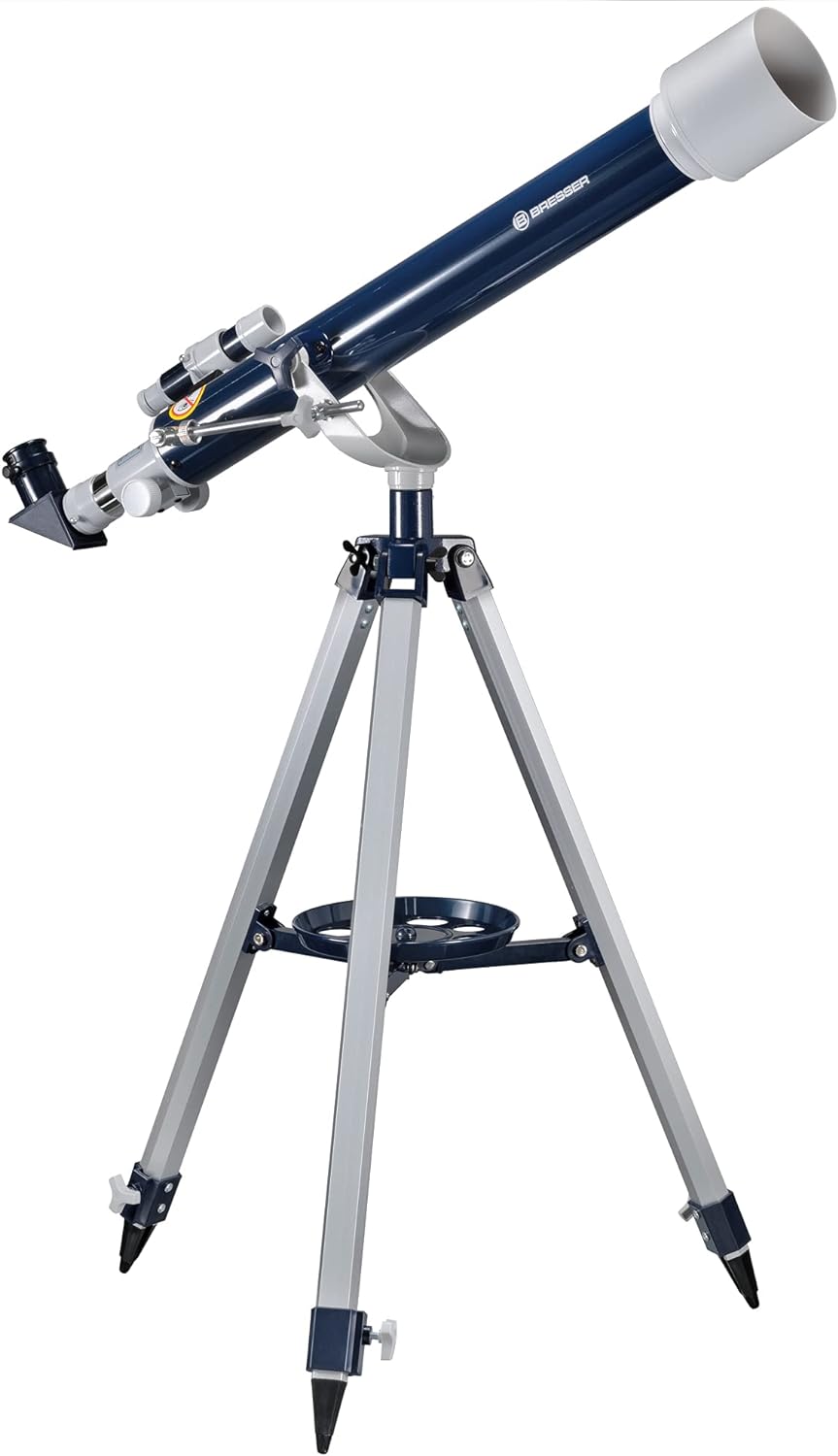 Bresser junior Linsenteleskop 60/700 AZ mit azimutalem Stativ, LED Sucher, Transportkoffer und weite