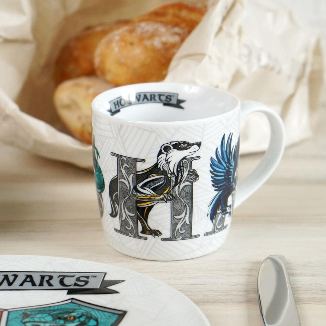Kindergeschirr HP Hogwarts 3teilig, Porzellan, Geschirrset, Geschirr, Teller, Tasse, Schale, 3-teili