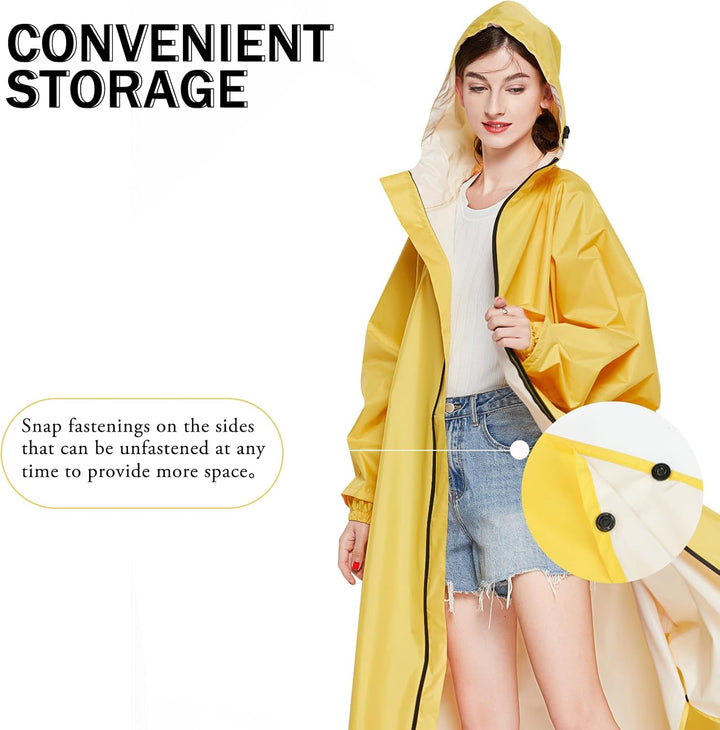 Ynport Crefreak Damen Lange Wasserdichte Regenmäntel Leichter Regenponcho Packbare Outdoor-Regenbekl