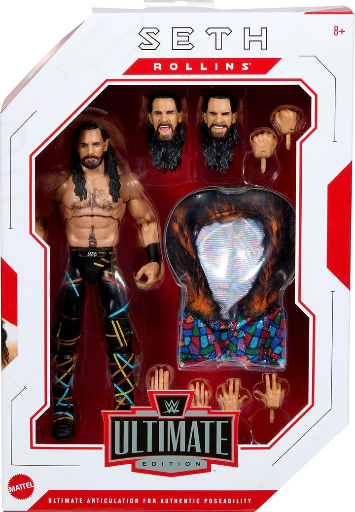 Mattel WWE Seth Rollins Ultimate Edition Actionfigur mit austauschbarem Zubehör, Artikulation und le