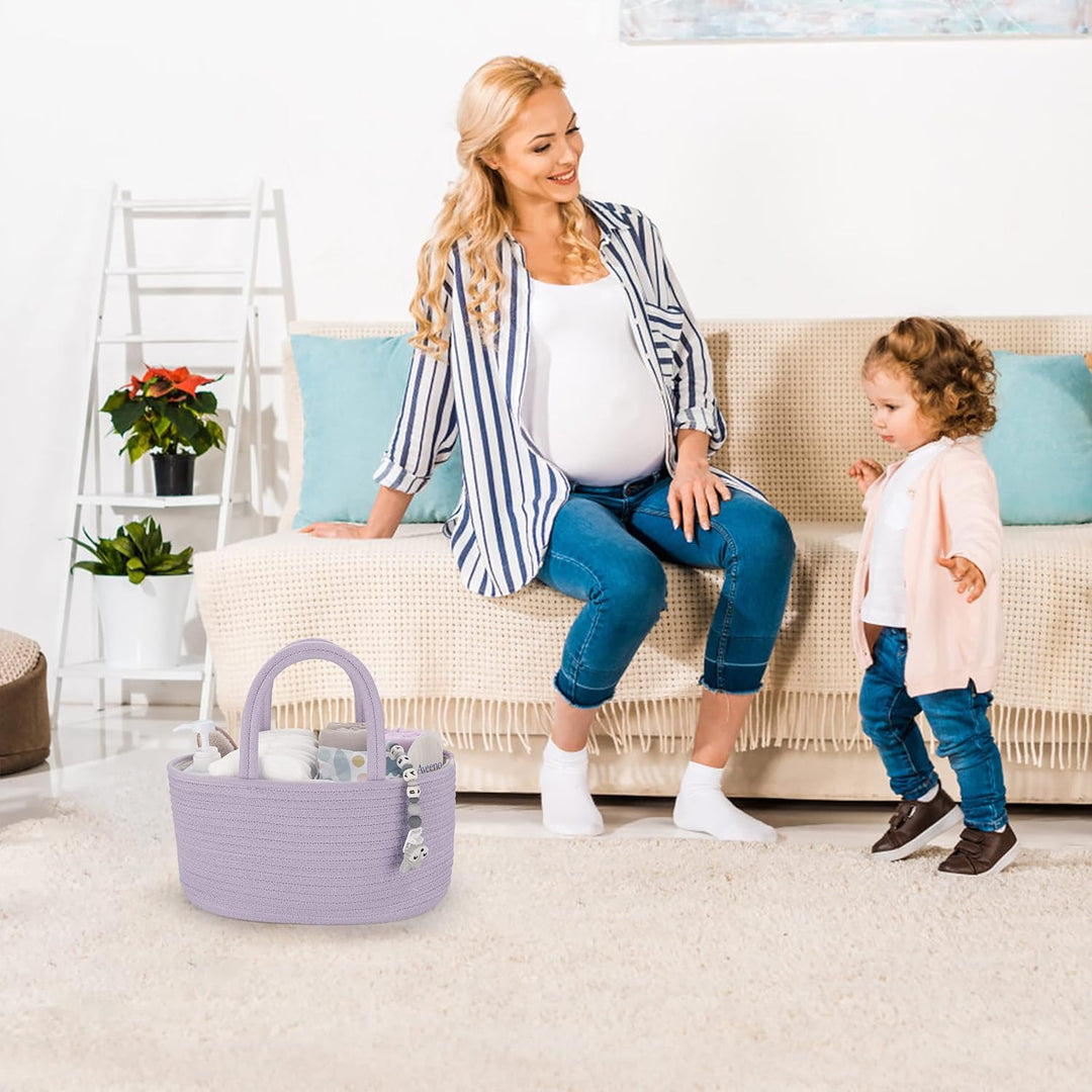 Baby-Wickeltasche, Organizer, Baumwollseil, Aufbewahrungskorb für Kinderzimmer, tragbare Halterung,