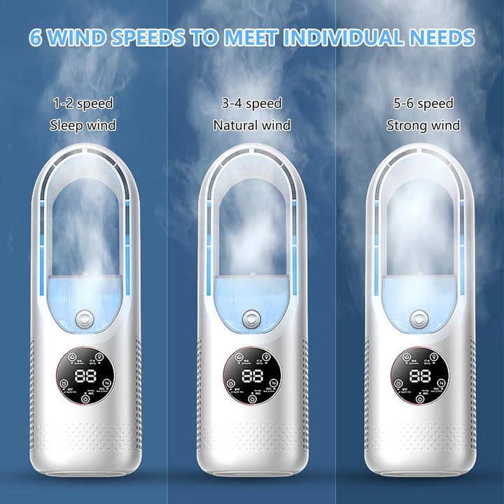 Tisch-KüHlventilator Blattloser Befeuchter, Befeuchtender LüFter, Blattloser KüHlventilator, 6 Gesch